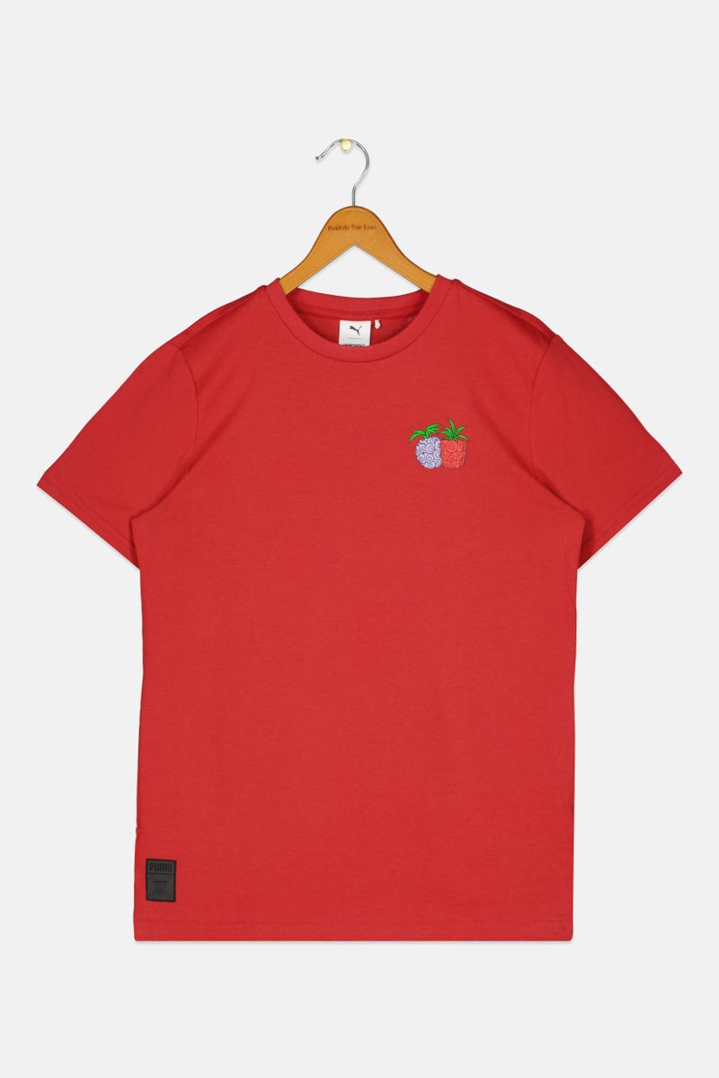 Puma x One Piece Kids Boy Sportswear Fit Short Sleeve Outdoor T Shirt, Red - Image 1